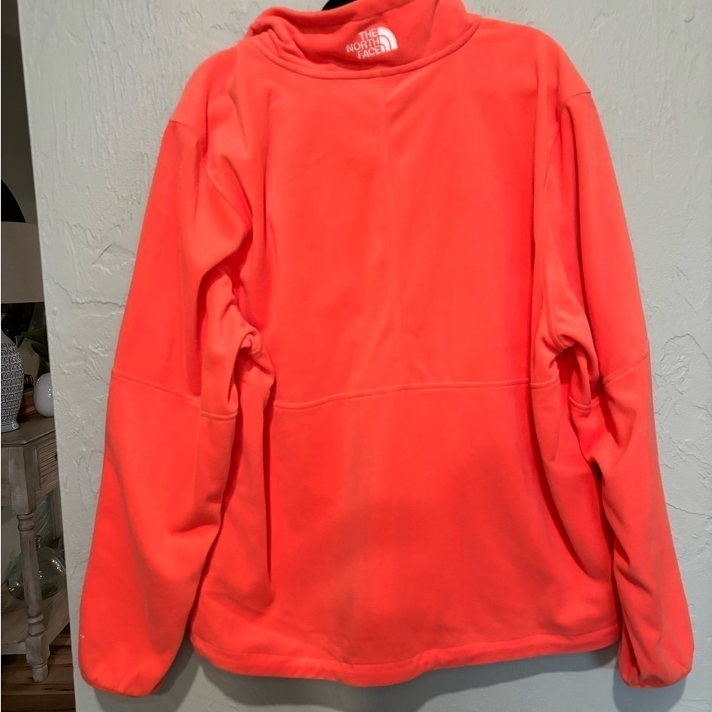 THE NORTHFACE Polartec100 retro Orange 1/2 zip men’s or women size XL - Picture 6 of 7